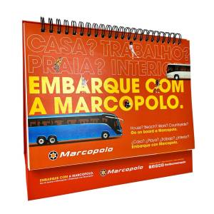 Calendário de mesa com Wire-o